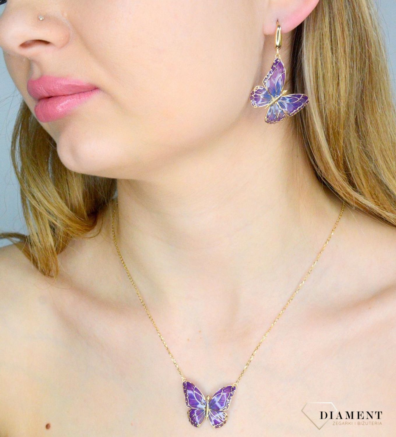 Złoty naszyjnik damski 585 emaliowany motyl NA 3477 (3).jpg